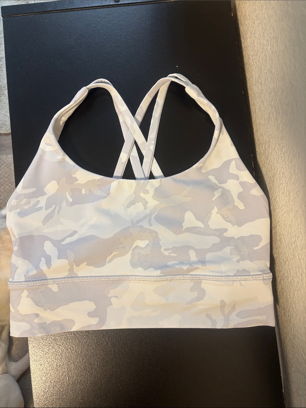 Lululenon white camo energy longline sports bra